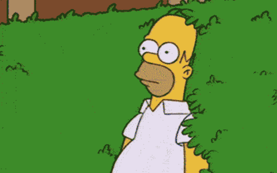 странный пушистик уходит в кусты. симпсон в кустах. мем гомер в кустах. гомер симпсон уходит в кусты. уходит в кусты.