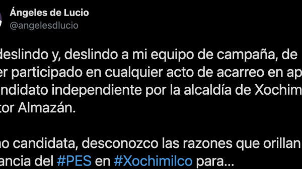 Se deslinda Candidata del PES de Acarreo en Xochimilco