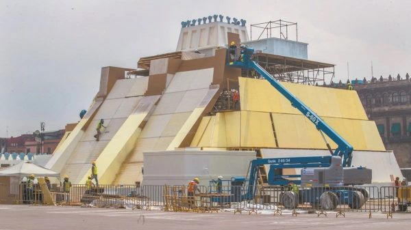 Listos los preparativos para la Maqueta Monumental del Huey Teocalli.