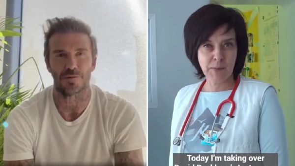 David Beckham cedió su cuenta de Instagram donde tiene a 70 millones de seguidores, a una doctora en medicina que trabaja en la ciudad de Kharkiv, en Ucrania.